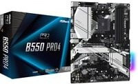ASRock B550 Pro4 Mainboard ATX Socket AM4 mit DDR4 Unterstützung, USB-C und Gigabit LAN in Schwarz/Silber - Bild 1