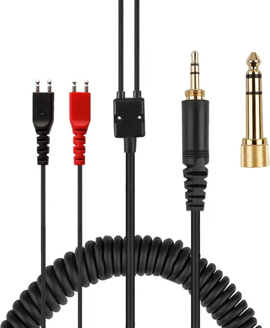 Sennheiser Ersatz-Spiralkabel mit 6,35 mm Stecker in Schwarz für HD25, HD25-1, HD25-II und HD25-C Kopfhörer - Bild 1