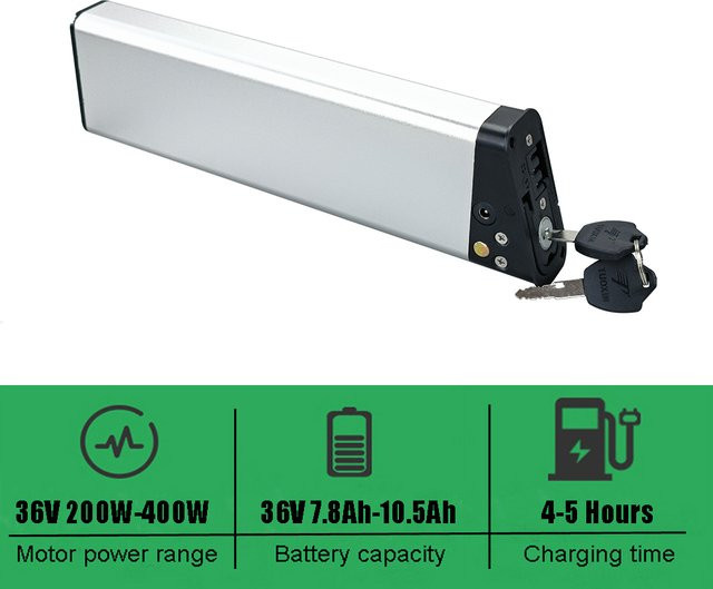 Freeel Lithium-Ionen-Akku für faltbares E-Bike Z03, 36 V, 7,8 Ah / 10,5 Ah, Farbe: Silber - Bild 1