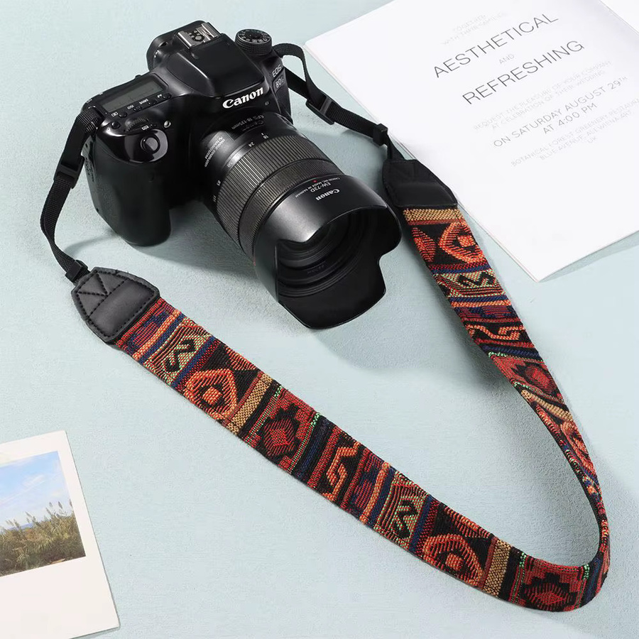Retro ethnische SLR Kamera Lanyard in Multicolour als Schultergurt für DSLR und DSLKameras - Bild 4