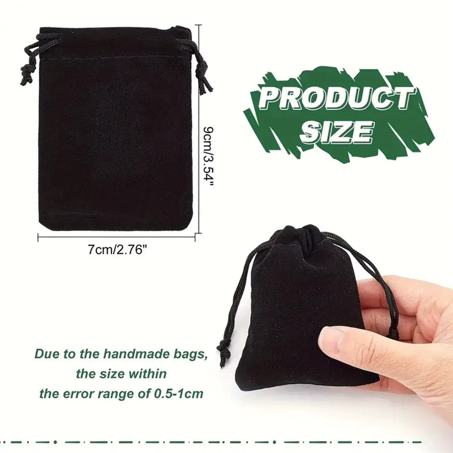 10 Samt Geschenkbeutel von LNMBII in Grau mit Kordelzug zur Schmuckverpackung, B/H: 7 x 9 cm und 9 x 12 cm - Bild 5