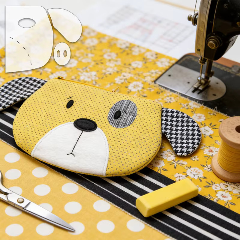 YOMDID 3-teiliges Set Reißverschluss-Schablonen in Hundeform aus Kunststoff für DIY Kreative Reißverschlusstaschen und Quiltvorlagen - Bild 2