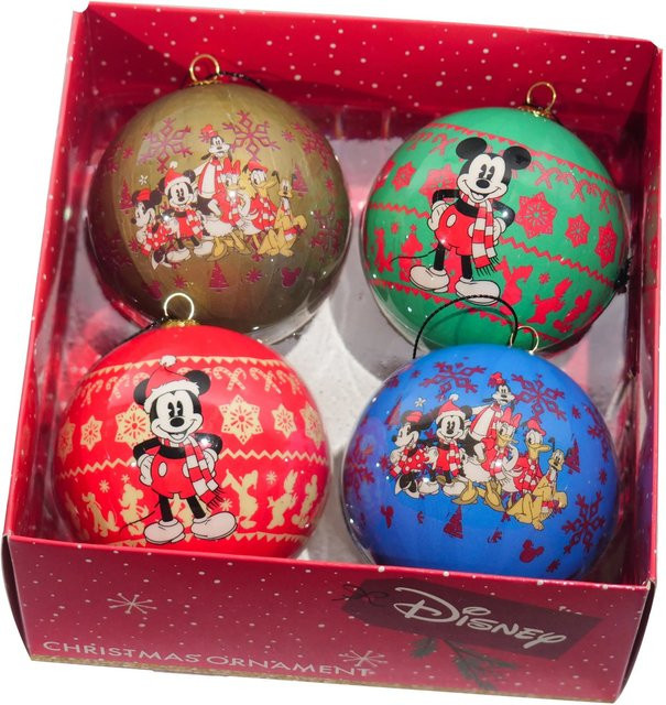 Disney Weihnachtskugeln Mickey Maus Set, 4 Stück, Multicolor - Bild 1
