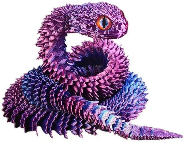Topmix 3D Gedruckte Schlange, Bewegliches Gelenk Fidget Spielzeug Figur, violett, ab 3 Jahren - Bild 1