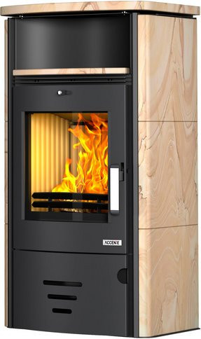 accente Kaminofen TURIN 4.0 in Grau aus Stahl und Sandstein mit 6,0 kW Leistung, B/T/H: 109,5 x 43,0 x 65,0 cm - Bild 1