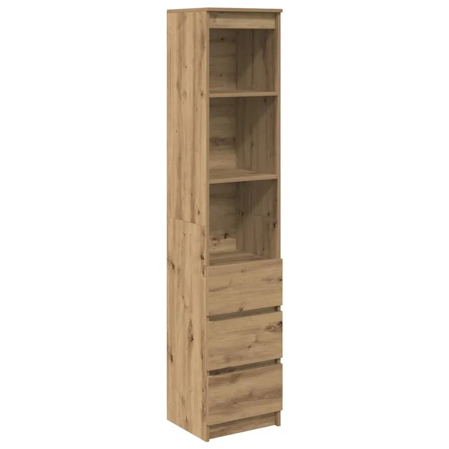 vidaXL Highboard Artisan-Eiche in Braun mit Türen und Schubladen, B/T/H: 37,5 x 35,0 x 180,0 cm - Bild 2