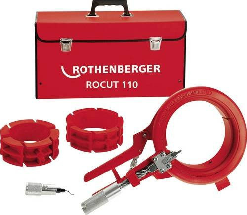 Rothenberger ROCUT 110 Set für Kunststoffrohre in Rot, passend für 50, 75 und 110 mm - Bild 1