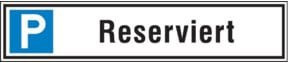 SafetyMarking Parkplatzschild Reserviert aus Aluminium in Weiß, B: 52,0 cm, H: 11,0 cm - Bild 1