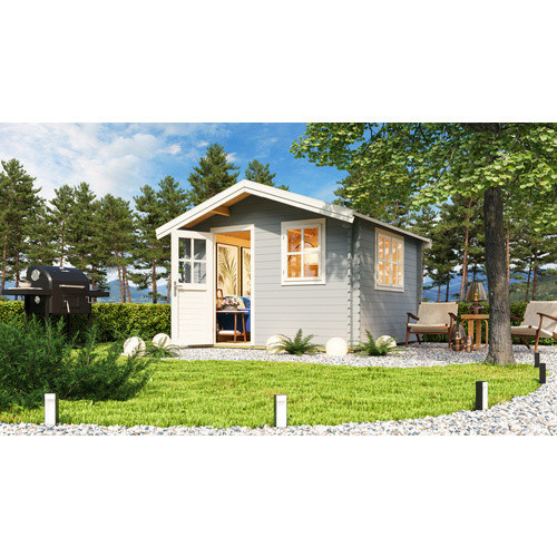 Mr. GARDENER Gartenhaus Spree aus Holz in Grau, B/H/T: 339,6 x 245 x 363 cm - Bild 3