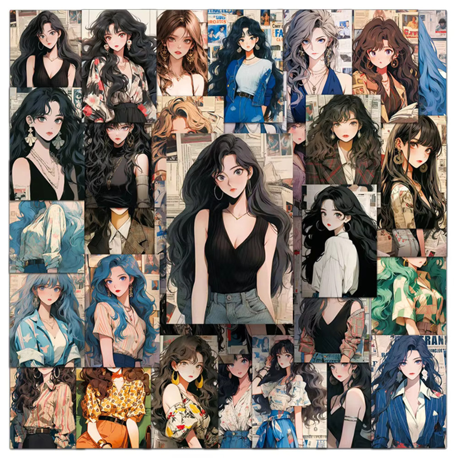 Rspctou Anime-Mädchen Aufkleber, Bunt / Mehrfarbig, 10-teiliges Set - Bild 3