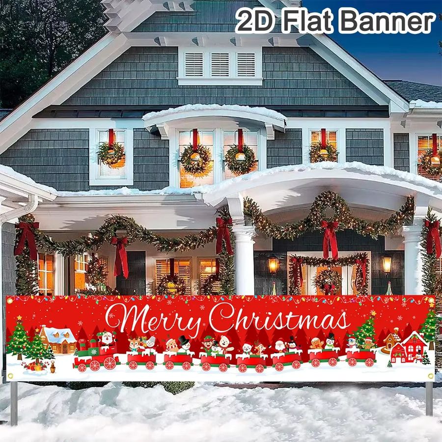 VIKAMA Weihnachts- und Neujahrs-Banner zur Dekoration für Innen- und Außenbereiche - Bild 3