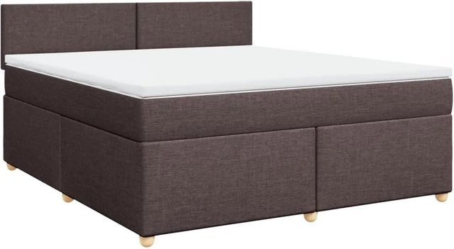 vidaXL Boxspringbett mit Matratze Hybrid-Design in Dunkelbraun und Weiß, B/T/H: 180 x 200 x 100,5 cm - Bild 1