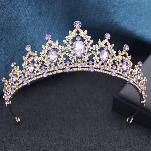 YIRAN Jewelry Prinzessinnenkrone, Messing, Kristall, Schwarz, Damen - Bild 1