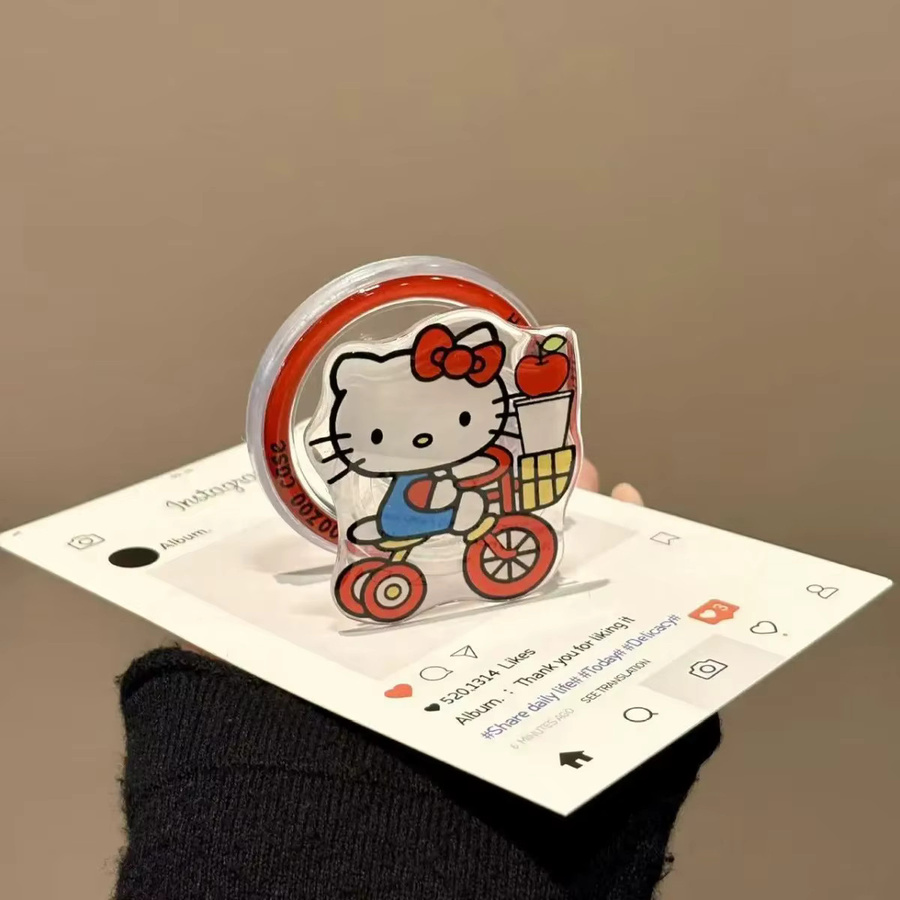 Sanrio Hello Kitty Magnetischer Handygriff mit MagSafe Rotation und Griptok Ständer für iPhone, Mehrfarbig - Bild 3