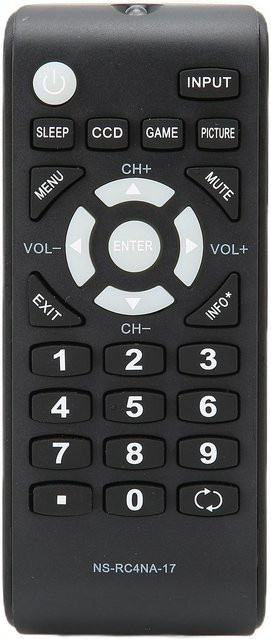 Ersatzfernbedienung für Insignia LCD-TV in Schwarz, passend für NS-24D310NA17, NS-24D510MX17 und NS-24D510NA17 - Bild 1