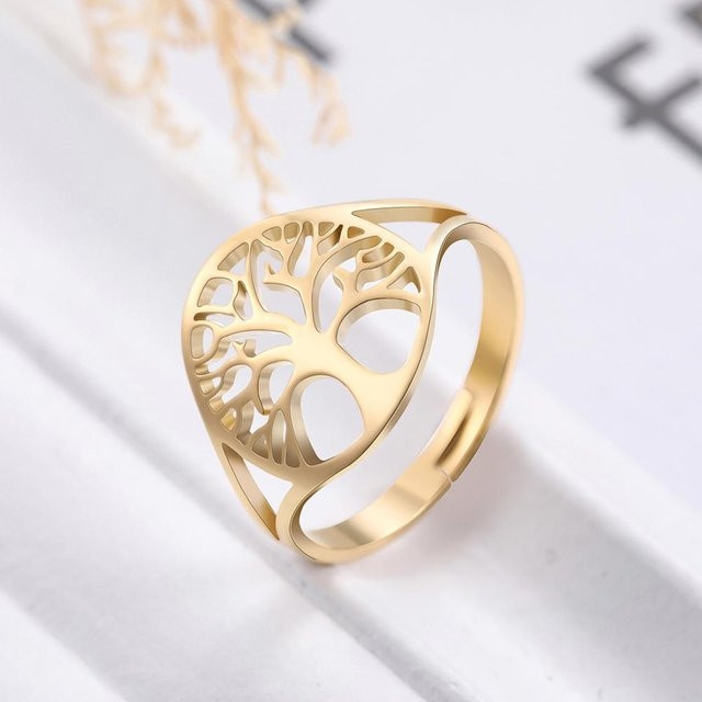 Ring Edelstahl, Vintage, Unisex, beige - Bild 1