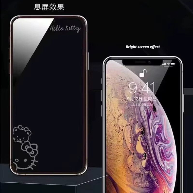 Sanrio Hello Kitty Displayschutz aus gehärtetem Glas für iPhone 11 bis iPhone 17 Pro Max, transparent - Bild 4