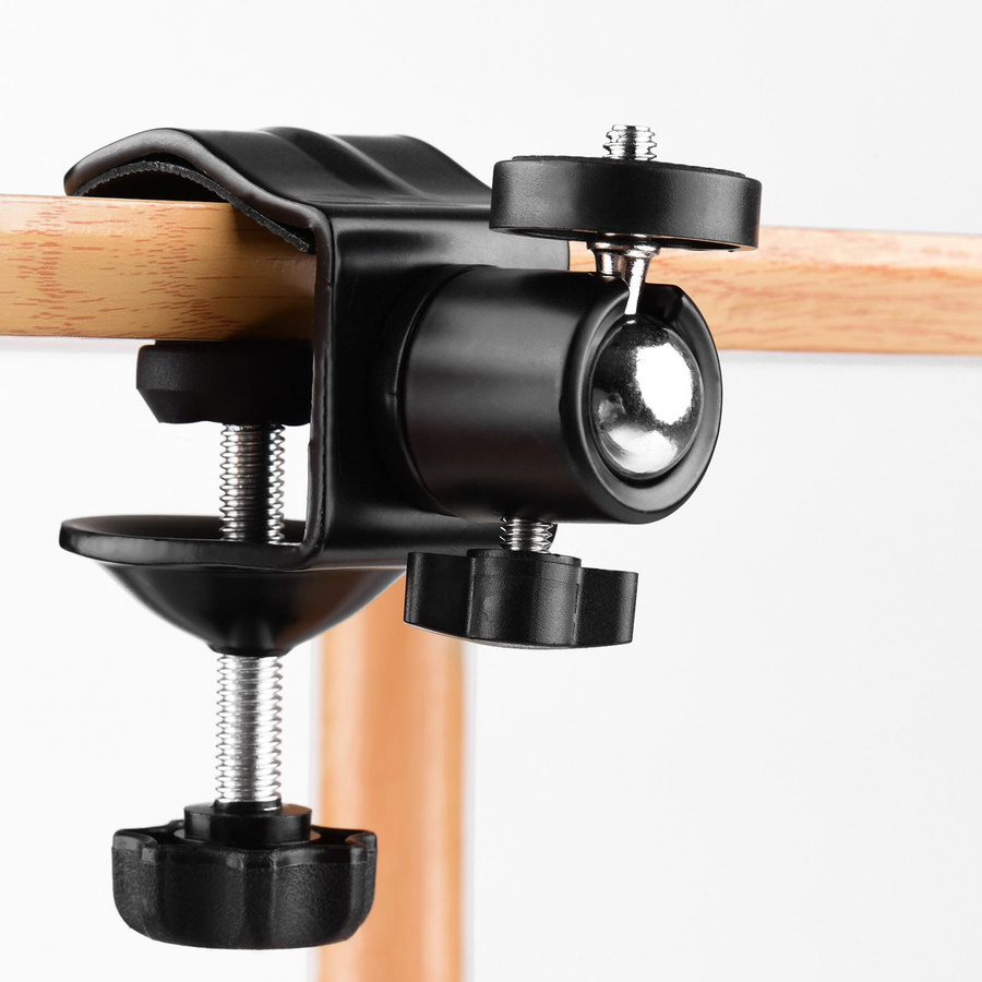 Andoer Super Clamp Mount U-förmige Befestigungsklemme mit drehbarem Kugelkopf für LED-Licht und Kamera, Schwarz - Bild 4