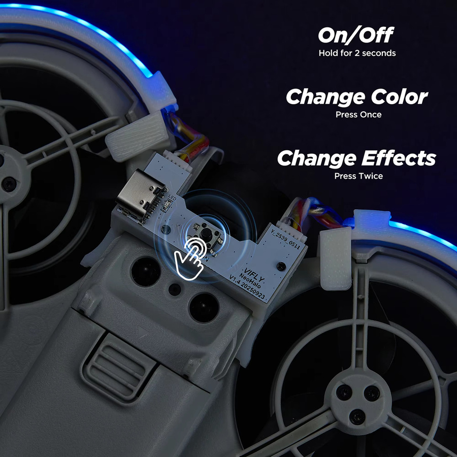 VIFLY NeoHalo Neo2Halo LED-Lichtstreifen für DJI Neo mit mehrfarbigen dynamischen Modi - Bild 2
