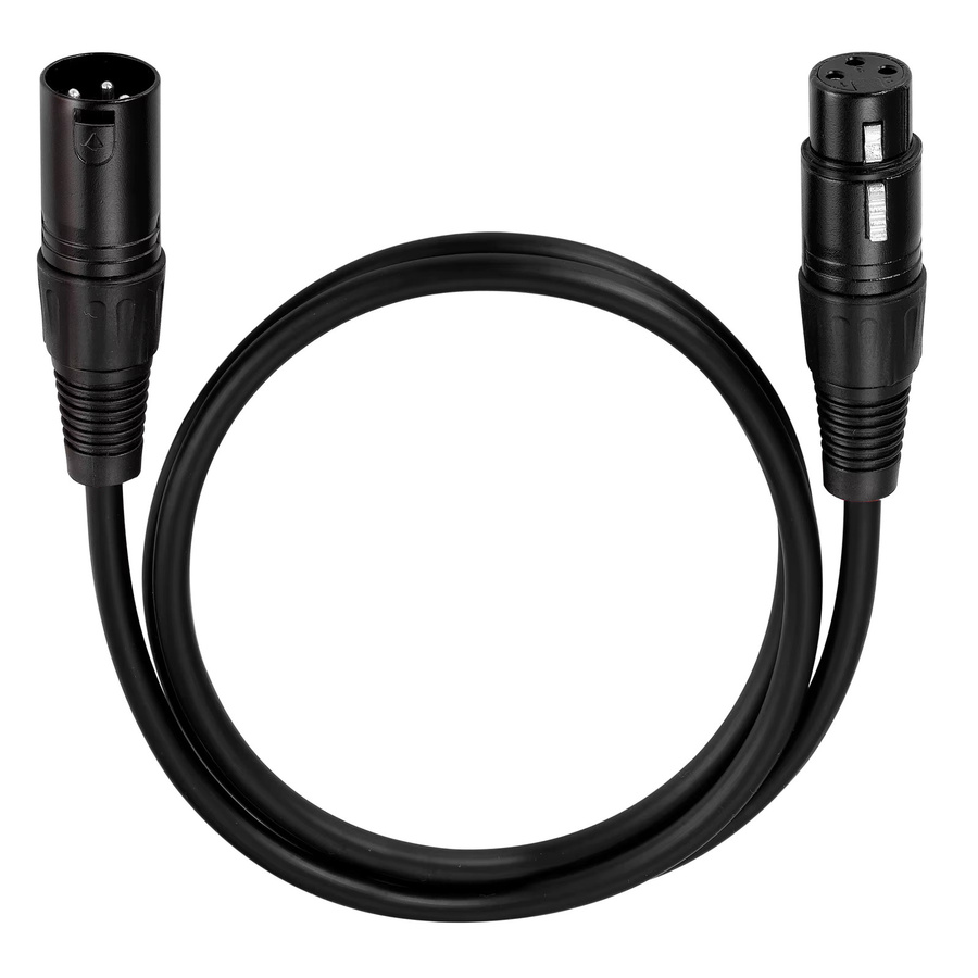 Bochara XLR-Audiokabel, Stecker auf Buchse, M/F, abgeschirmtes OFC-Kabel in Schwarz - Bild 2