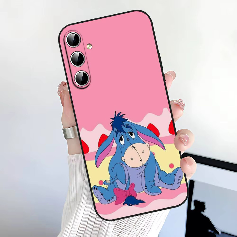 E-Eeyore Donkey Handyhülle Soft Cover für Samsung Galaxy S21 S22 S23 S24 S25 S26 Ultra FE Plus 5G A52S in Pink - Bild 2