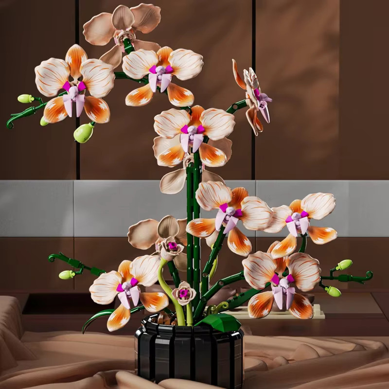 yaafun Orchidee Bouquet Bausteine Modell mit 866 Teilen als kreatives MOC Set zur Dekoration - Bild 4