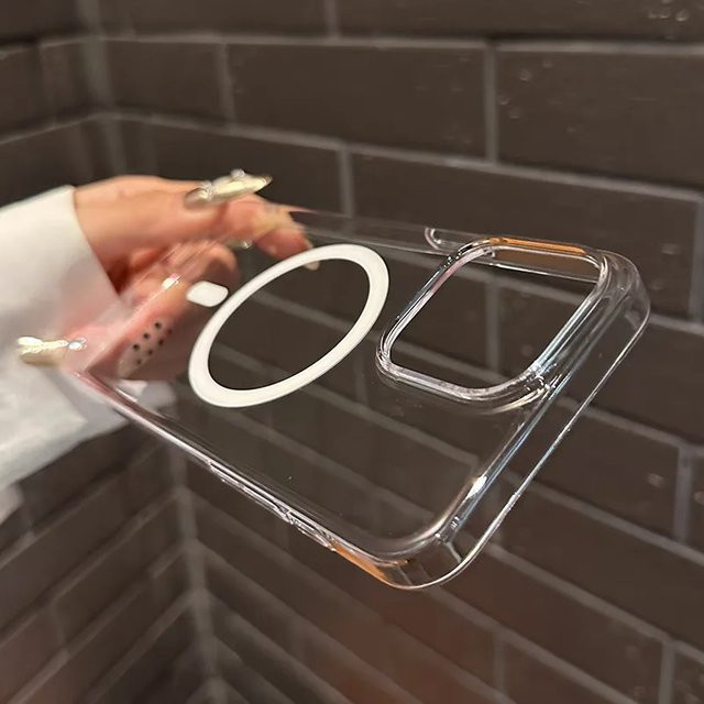 Magnetische Handyhülle für Samsung Galaxy S26 Ultra S25 Plus S24 FE S23 S22 Edge in Transparent/Weiß mit hartem Schutz - Bild 1