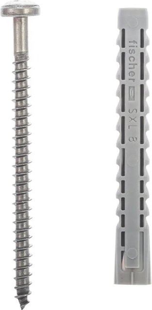 Fischer Spreizdübel SX 8 x 65 S A2 K aus Nylon und Edelstahl in Grau mit Schraube (4 Stück) - Bild 1