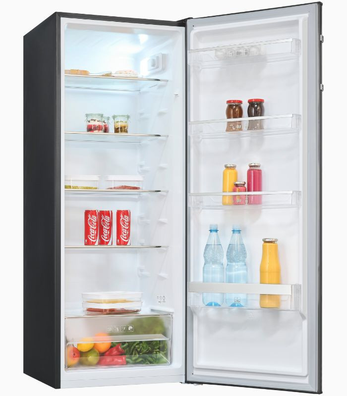 Exquisit Vollraumkühlschrank KS5320-V-H-040E in Inoxlook-Az, Standgerät mit LED-Innenbeleuchtung und reversibler Tür - Bild 2
