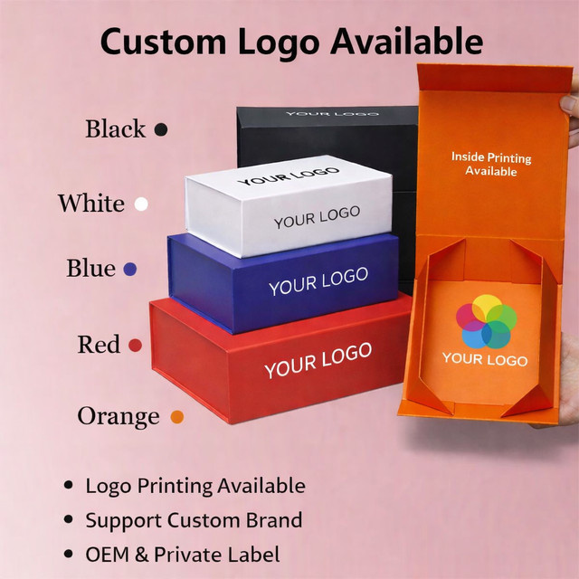 Luxus Geschenkbox aus Papier mit Magnetverschluss in Rot für Schmuck, Kosmetik oder Kleidung mit individuellem Markenlogo - Bild 1