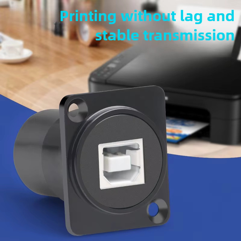 USB 2.0 Drucker-Datenkabel mit A-Port und B-Port, bidirektionales D-Typ Netzwerkmodul, Schwarz - Bild 4