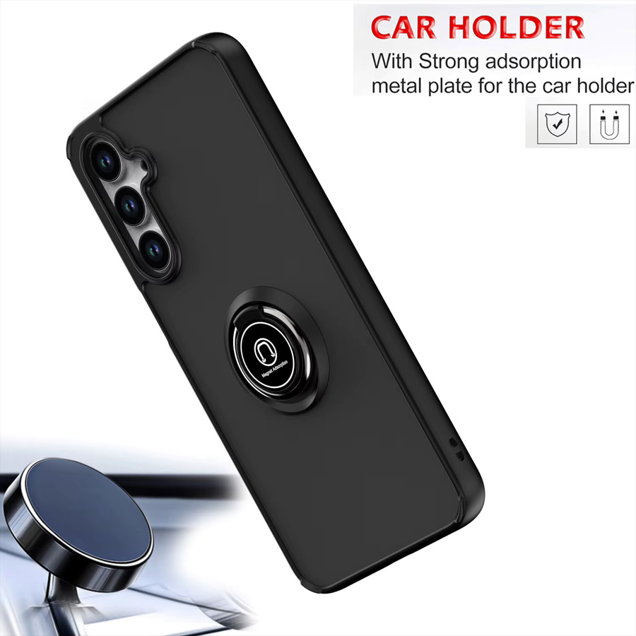 Stoßfeste Silikon Handyhülle mit magnetischer Autohalterung für Samsung Galaxy A57 A37 A17 A07 A56 A36 A16 A06 A55 A35 in Schwarz und Grün - Bild 1