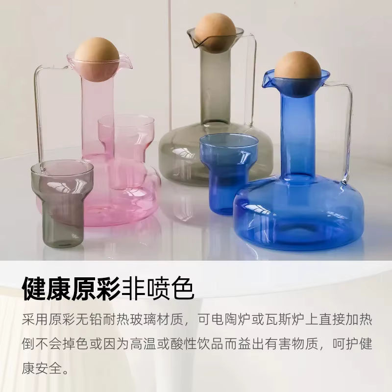 ZHUOJI Glas Wasserkocher und Tassenset im Nordic Stil, transparent, 1,5 l - Bild 4