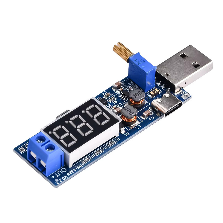 Diymore DC-DC Boost-Spannungsreglermodul mit USB-C Schnittstelle, einstellbare Ausgangsspannung 1,2–24 V, Farbe: Blau - Bild 2