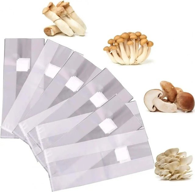100 Stück PVC-Pilz-Wachstumsbeutel transparent, B/H: 18 x 35 cm - Bild 1
