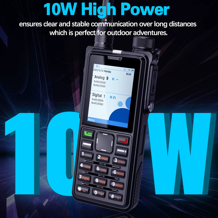 ABBREE DMR AR-880 Digitales Walkie-Talkie in Schwarz, 10 W, IP67 wasserdicht, analoges Handfunkgerät mit Dualzeit-Steckplatz, VHF/UHF, Amateurfunk - Bild 3