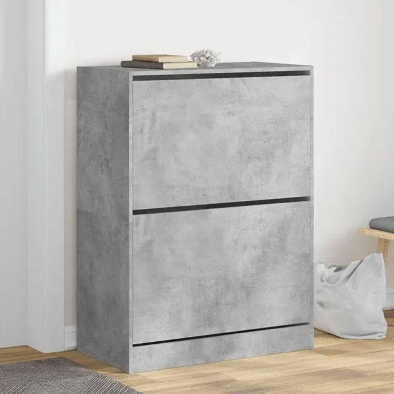 Vidaxl Schuhschrank mit 2 Drehtüren in Grau, modern und minimalistisch, B/T/H: 80 x 42 x 108 cm - Bild 1