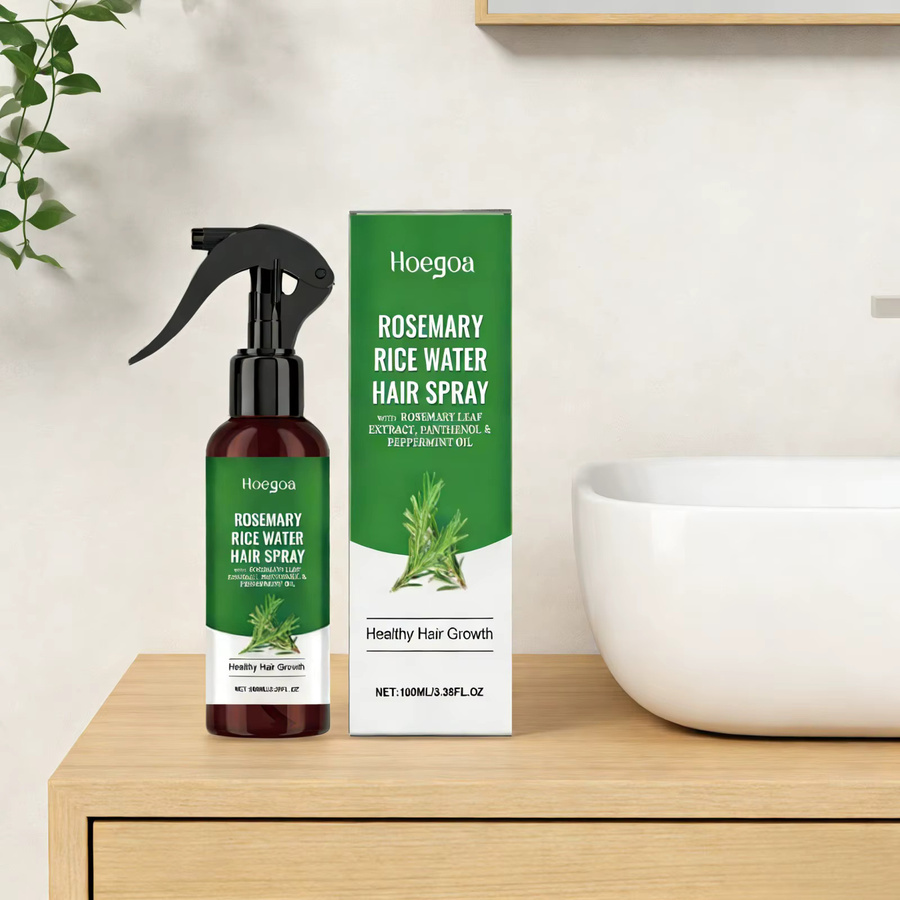 HOEGOA Haarwuchsspray, 100 ml, Herren, mit Rosmarin, Reiswasser und Pfefferminzöl - Bild 2