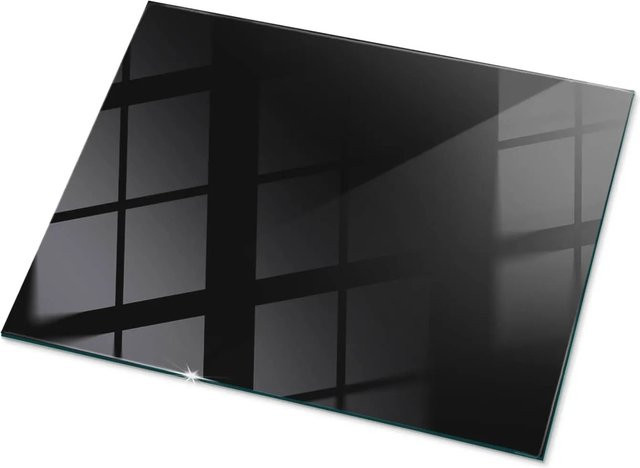 Tulup Tischplatte aus Glas in Schwarz Glatt, Rechteckig, B/T: 80 x 60 cm - Bild 1