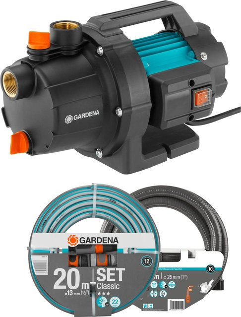 Gardena Gartenpumpe 3000/4 Basic Set mit 3000 l/h Förderleistung und 35 m Förderhöhe - Bild 1