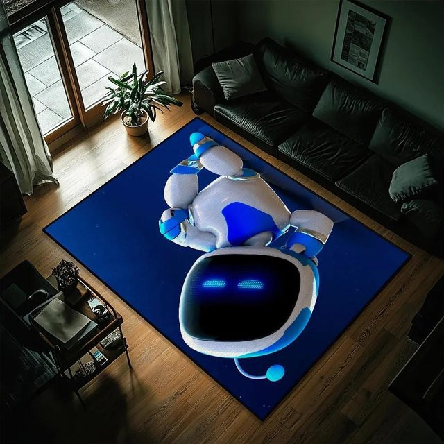 Karpetti Teppich mit AstroS Bot Motiv in Blau, rutschfest und waschbar, B/T: 80 x 120 cm - Bild 1