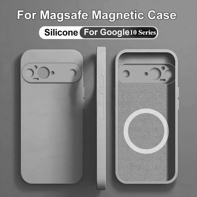Original Flüssigsilikon-Magnethülle in Bonbonfarben für Google Pixel 10, 9 Pro XL, 8 und 7, stoßfeste Schutzhülle mit kabellosem Laden, Mehrfarbig (Pink) - Bild 1