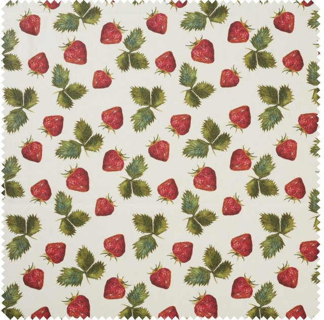 Anna Star Baumwoll-Stoff Erdbeeren in Orange und Multicolour, Acryl beschichtet - Bild 1