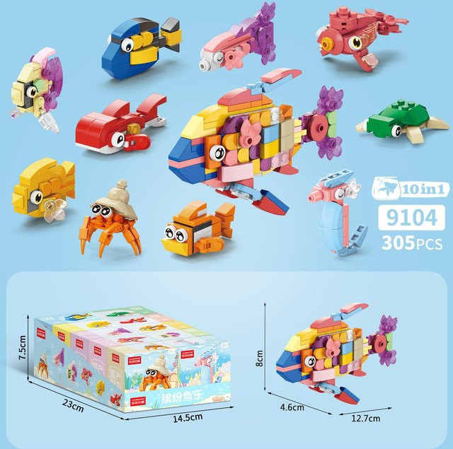 Fashnics Kreative Bausteine Tier, 10-teiliges Set, ab 3 Jahren - Bild 1