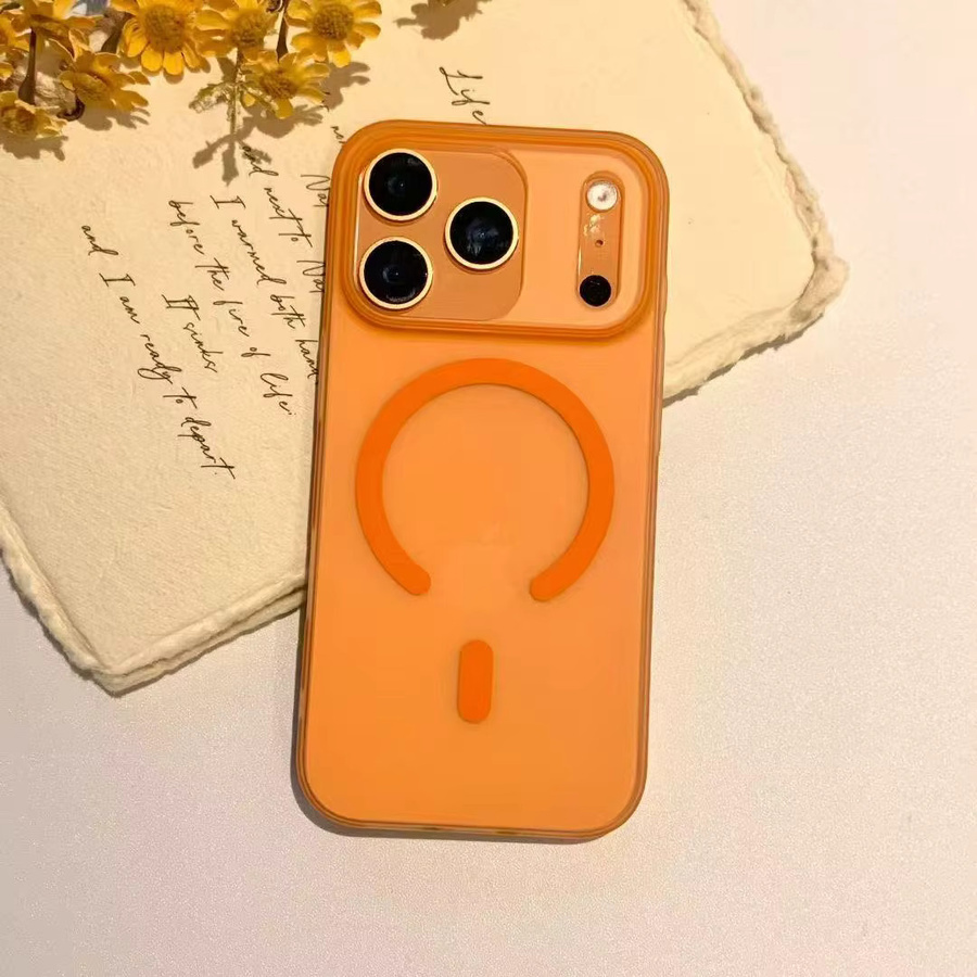 Loobival MagSafe Schutzhülle für iPhone 11 bis 17 Pro Max Plus, Transluzente Matte Hülle aus hartem PC, Ultra Slim Magnetische Case in Transparent, Weiß oder Orange - Bild 2
