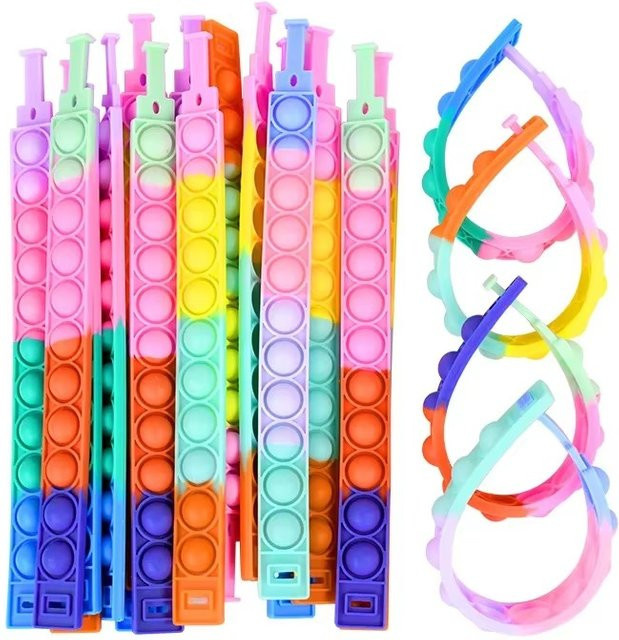 Meade Fidget Toys Pops Bubble Simple Dimple, 6er-Set, Silikon-Armbänder - Bild 1