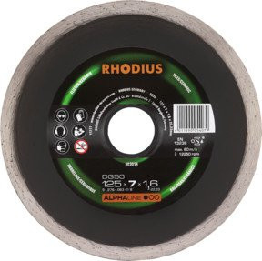 RHODIUS ALPHAline DG50 Diamanttrennscheibe Universal Grau Durchmesser: 125 mm, Breite: 5,0 mm, Höhe: 1,6 mm, Bohrung: 22,23 mm - Bild 1