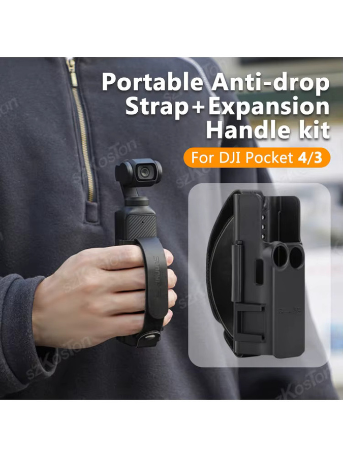 Sunnylife Kamera-Handgelenkschlaufe mit Cold-Boot-Erweiterung und Schutzrahmen für DJI Osmo Pocket 4 / 3 in Schwarz - Bild 5