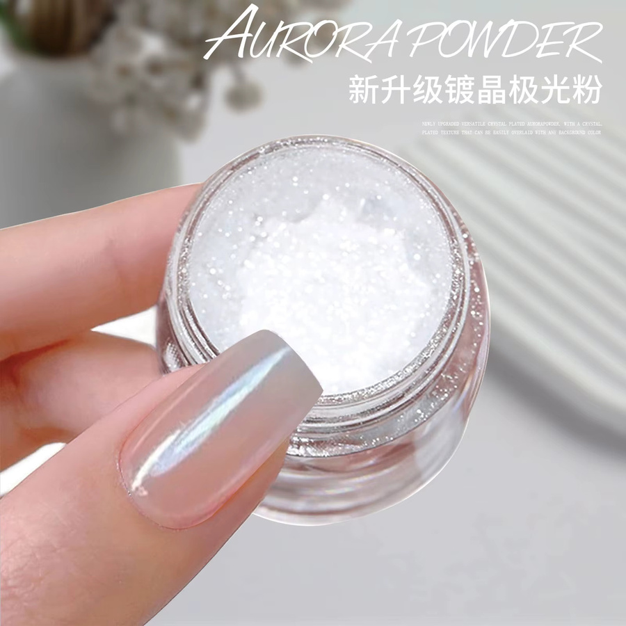 MingLee Nagelpulver, weißer Perle, glänzend, Spiegeleffekt - Bild 2