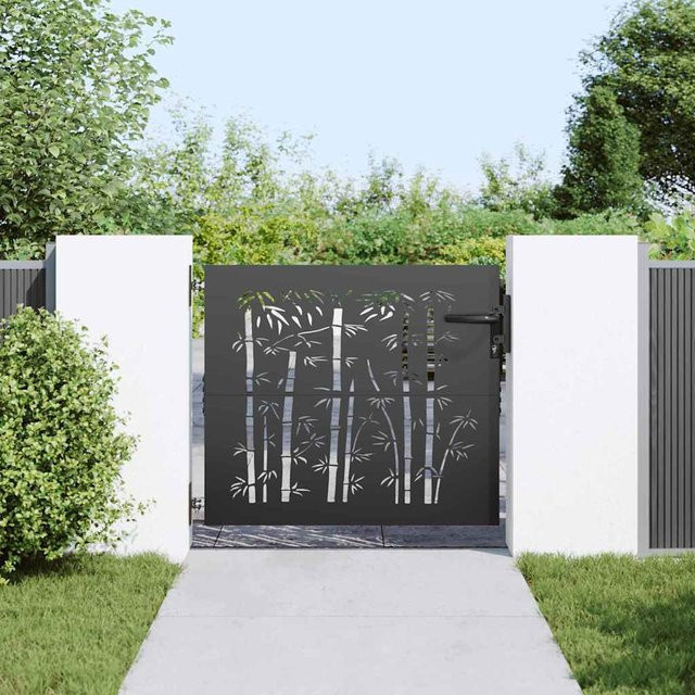 VD Home Furnishing Gartentor aus Stahl in Schwarz, Breite: 85 cm, Höhe: 100 cm - Bild 1